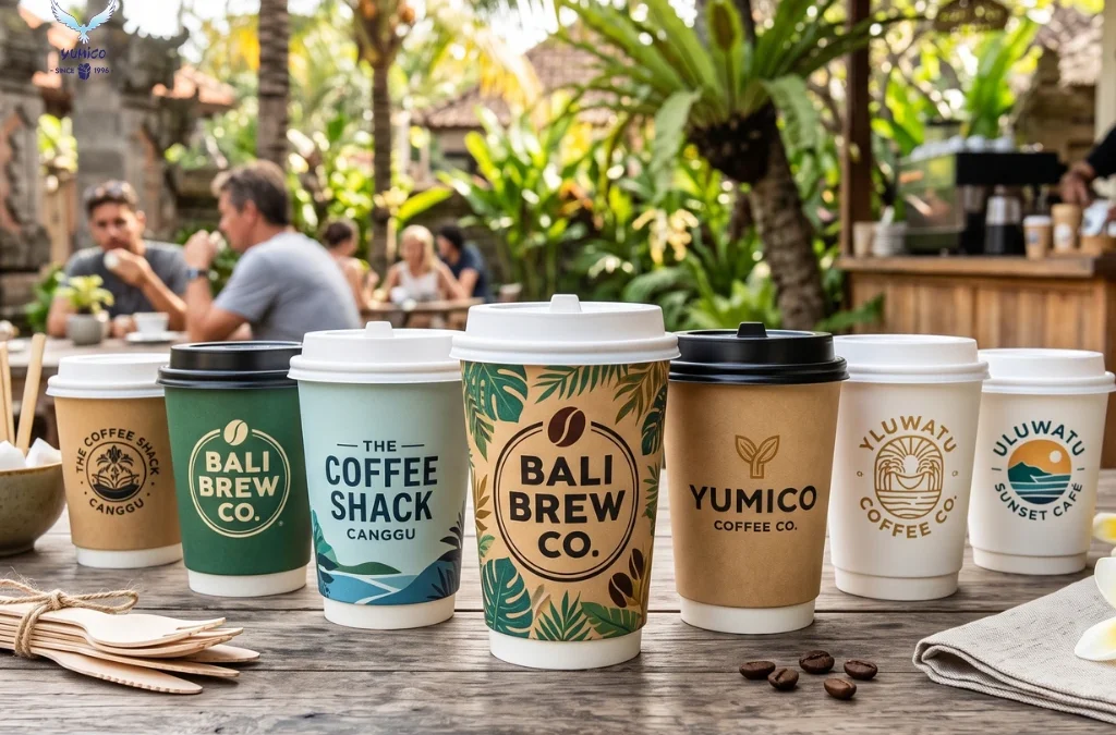 Custom Printed Coffee Cups Bali | Cetak Logo Yumico