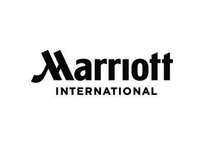 Logo for Marriott International, featuring a stylized black 'M' with a horizontal line, and 'Marriott' above and 'INTERNATIONAL' below, on a white background. This is one of the Yumico's Valued Customer.