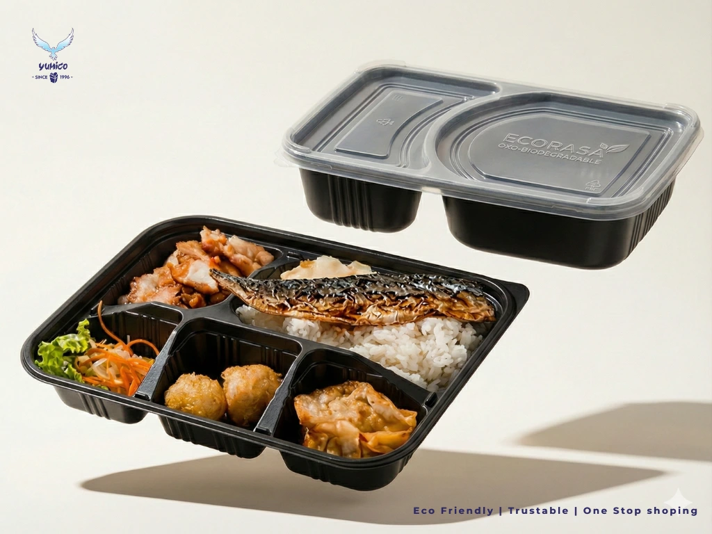 Lunch Box Oxo Biodegradable kotak makan plastik ramah lingkungan terurai Yumico Bali