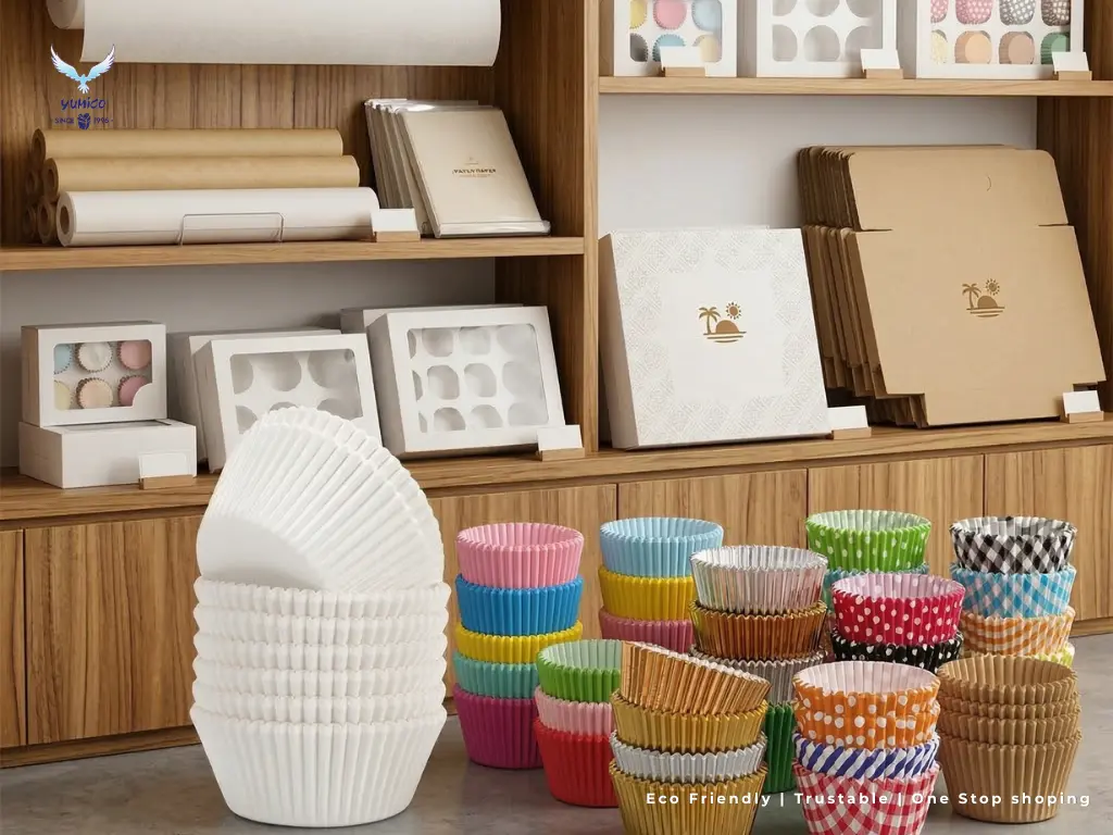 Perlengkapan kue grosir Bali muffin cup food grade packaging katering profesional Yumico.